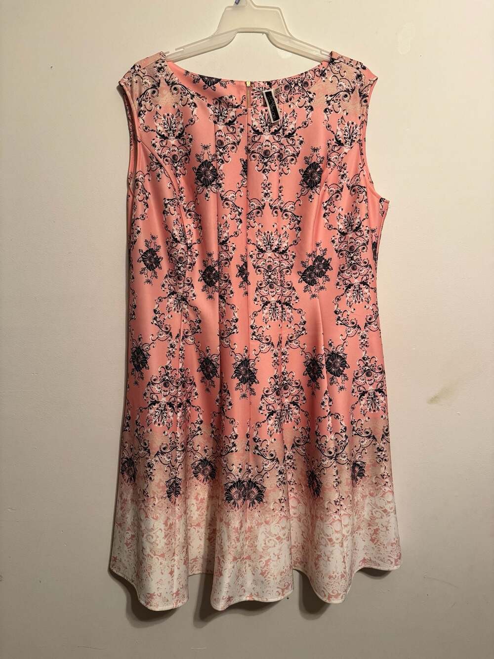 Julian Taylor New York Pink Damask Print Sleeveless Dress Size 22W - Picture 1 of 3